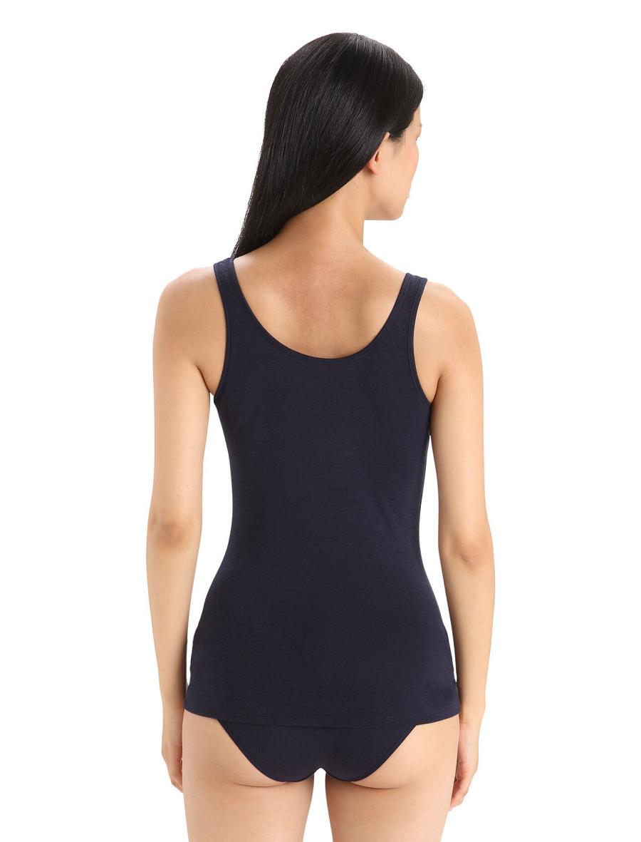 Sous Vêtement Icebreaker Merino Siren Tank Top Femme Bleu Marine | FR 1712ZUTG